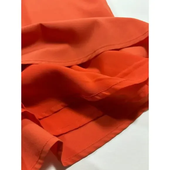 Blaque Label Shift Dress Bright Orange Medium Roll Tab Sleeves - Picture 11 of 13